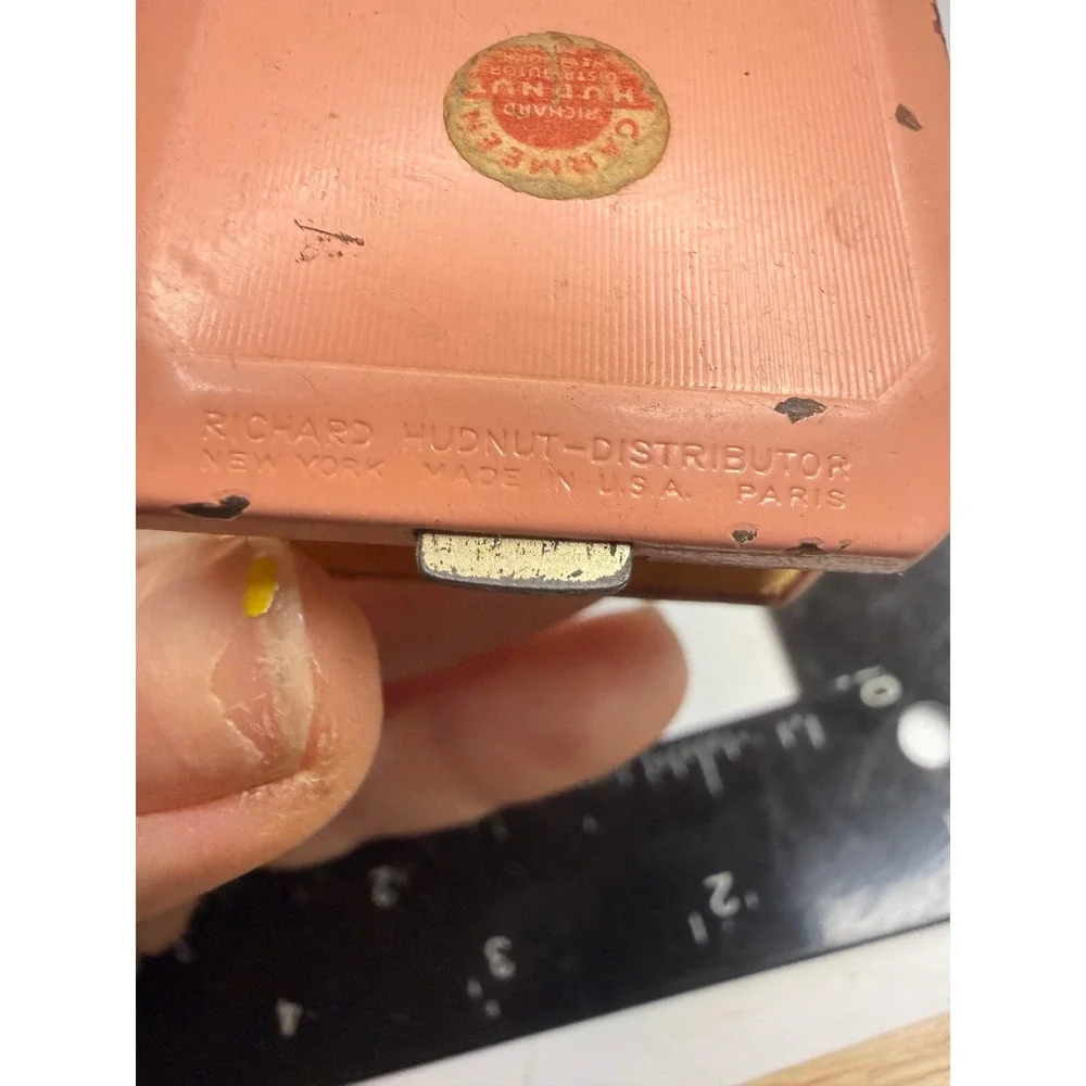 Vintage Richard Hudnut Du Barry Carmeen Cream Rouge Compact Peach Enamel Crest